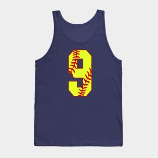 Fastpitch Softball Number 9 #9 Softball Shirt Jersey Uniform Favorite Player Biggest Fan Tank Top